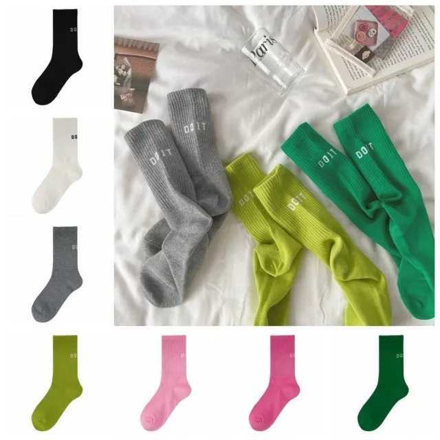 Letter Letter Crew Socks Colorful Calf Socks Fashion Pink Socks  Sports
