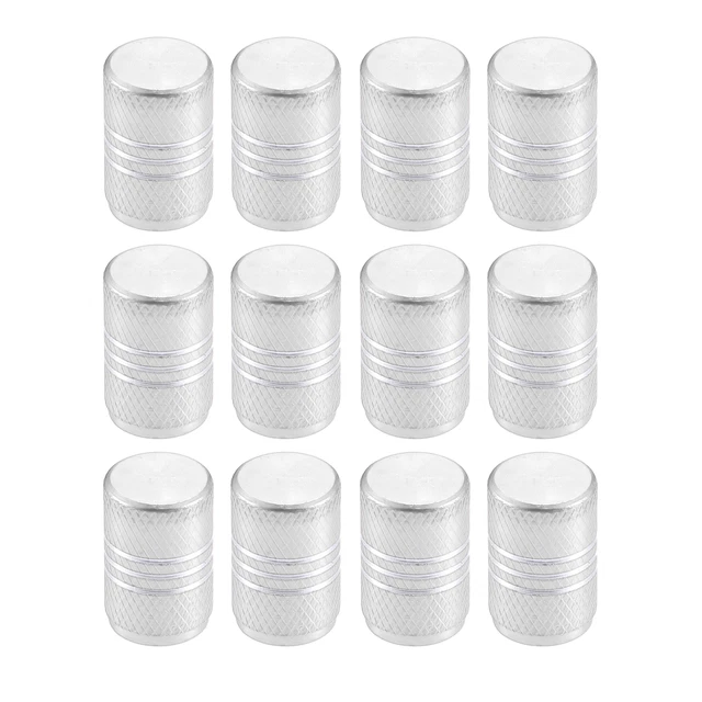 12uds Neumático Válvula Polvo Tapas Válvula Cubiertas para Coche Plateado Tono
