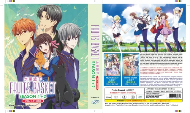 Fruits Basket Season 1 + 2 (Vol.1-51 end) with English Dubbed Ship Out From  USA
