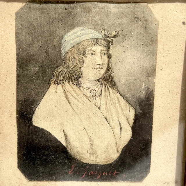 Ancienne Miniature Portrait D’homme époque Fin XVIIIème