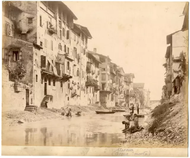 Italie, Vérone, Verona, acqua morta  Vintage albumen print,  Tirage albuminé