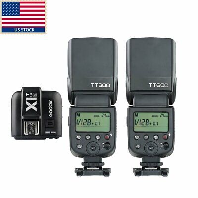 US 2x Godox TT600 2.4G Wireless Camera Flash Speedlite X1T-N TTL Trigger f Nikon