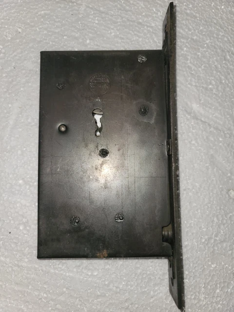 Set Rare Art Nouveau Cast Brass Bronze Russell Erwin Pocket Door Pull Plate Lock 4