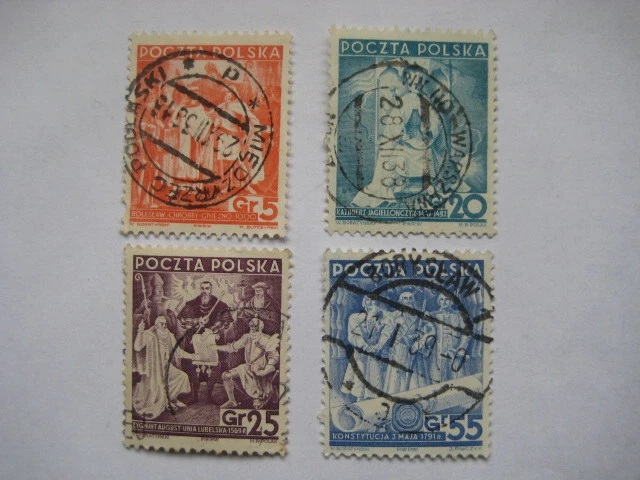 Polen Polska 1938  Mi.Nr.  331+334+335+339  gestempelt   20 Jahre  poln.Republik