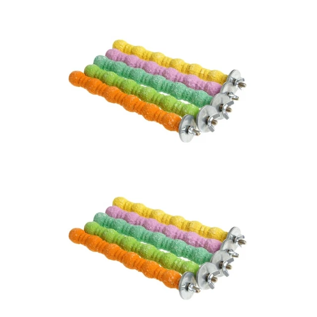 2x Papagei Spaß Spielzeug Holz Vogel Barsch Vogel Stand Barsch