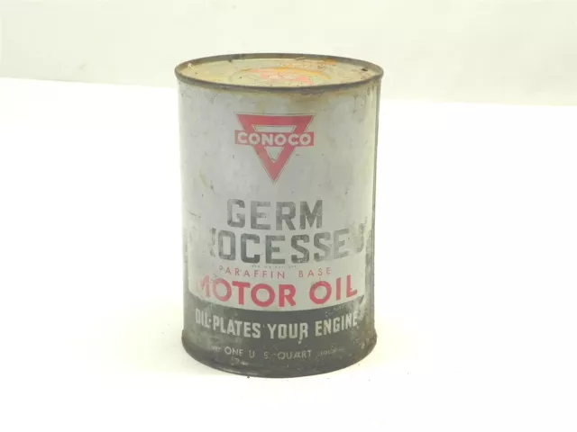Vintage 1930'S Conoco Germ Processed Motor Oil 1 Quart Can *Empty* Pre-Owned