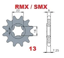 Pignon De Sortie De Boîte Sunstar 15 Dents Pour Suzuki RM Grandes Roues (2002 Et +) - Neuf, Gris, Garantie 2 Ans