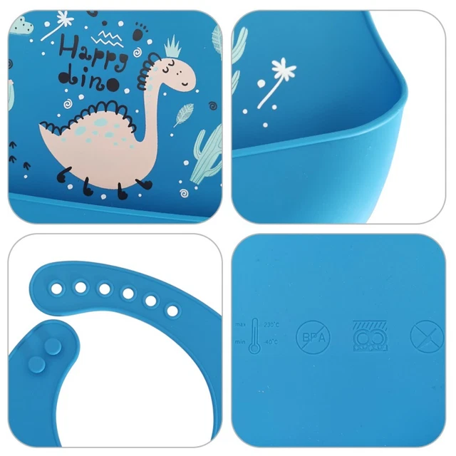 Adjustable Silicone Baby Stuff Baby Feeding Stuff Baby Bibs Dinosaur Printed