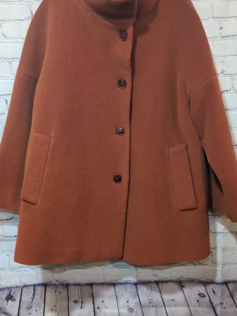 Hilary Radley Coat Womens Size Large Burnt Orange Wool Alpaca Super Fine Peru 3