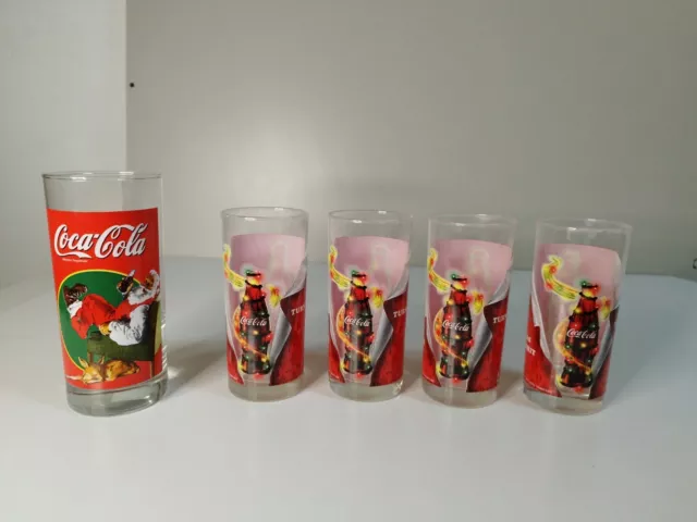 Lotto 5 Bicchieri Da Collezione Coca Cola Christmas Spirit