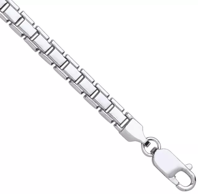 Plat Boîte Lien Bracelet Chaîne Argent Sterling