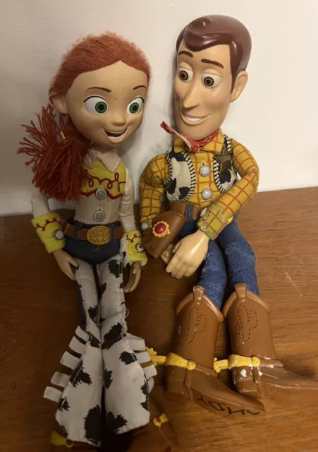 Disney Pixar Toy Story Pull String Woody & Jessie Doll Bundle Mattel 14”