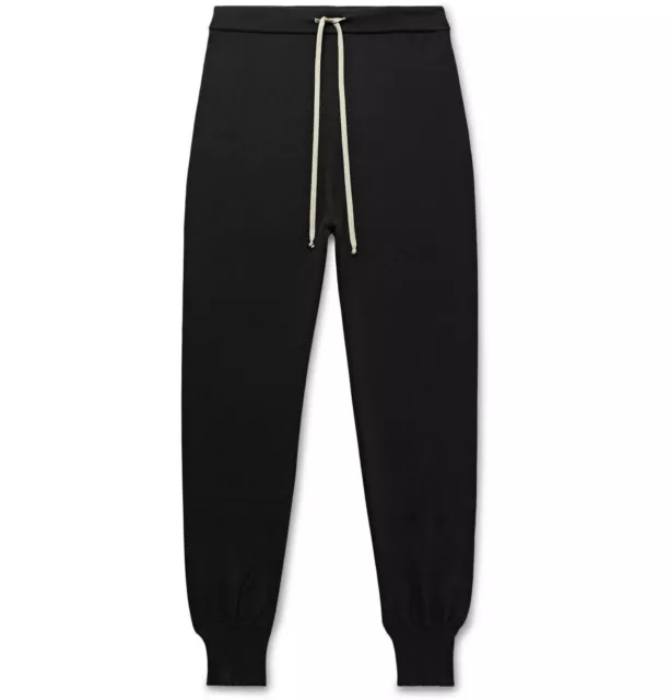 Rick Owens Phlegethon SS21 Black Merino Wool Track Pants Sz XS