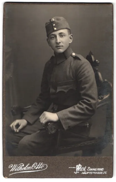 Photography Wilhelm Otto, Vienna, Hauptstraße 26, young cadet in field grey