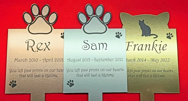 Personalised Pet Memorial Plaque Grave Garden Memorial Urn name plate Dog Cat