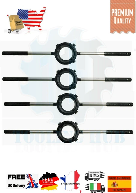Round Stock Die Handle All Steel Construction Set Of 4 Pcs 13/16", 1",1-1/2", 2"
