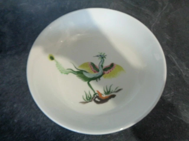 très ancienne Assiette a soupe plate en céramique signature "GL"