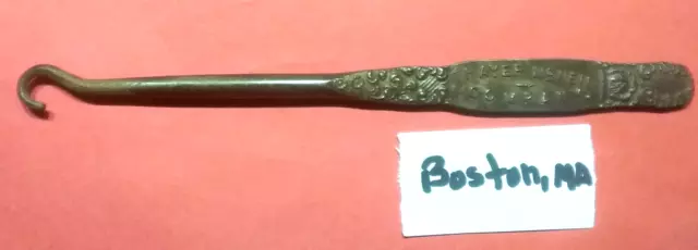 (Pgasteelers1) Vintage Shoe/boot Hook  Boston, MA. Thayer McNeil Company 6"  🌠