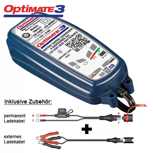 Batterieladegerät Tecmate OptiMate 3, vollst 12V-AkkuPflege, TM-430, SAE-Stecker