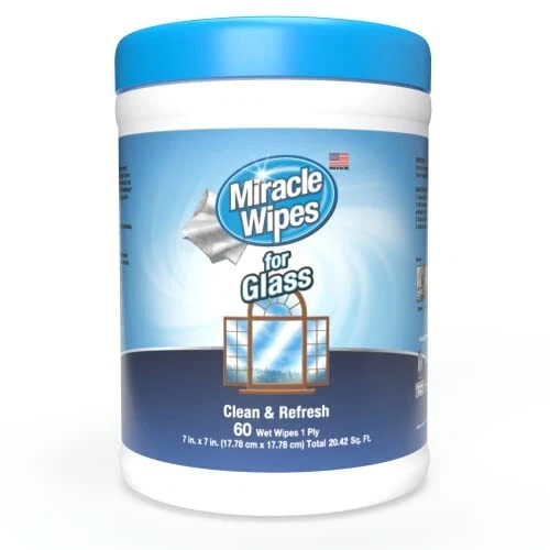 MiracleWipes for Glass Disposable and Streak Free Cleaning Wipes for Mirrors W