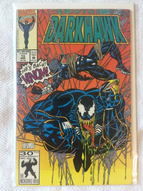 Darkhawk #13 VF/VF+ 1992 Marvel Comics Group Venom c/s