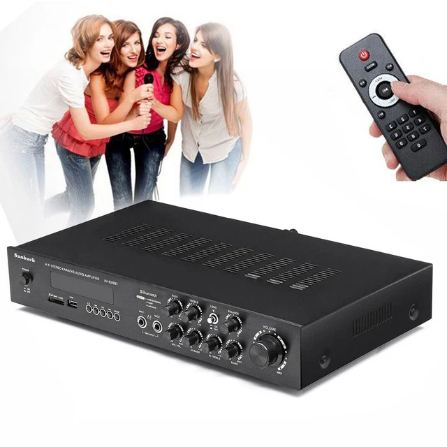 Amplificatore Stereo AK45Pro Con Bluetooth 5.3 – 400W, 2.0 Canali, USB/SD/FM, 2 Ingressi Microfono, Telecomando
