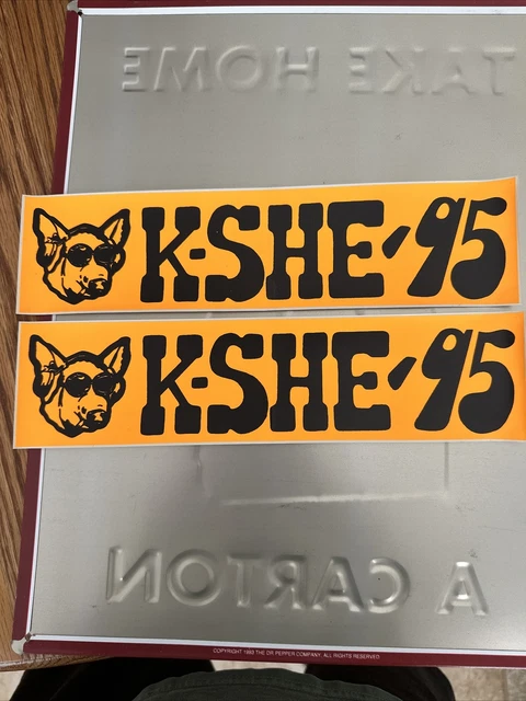 Lot of 2 New VINTAGE  KSHE-95 SWEET MEAT BUMPER STICKER ST. LOUIS ROCK.