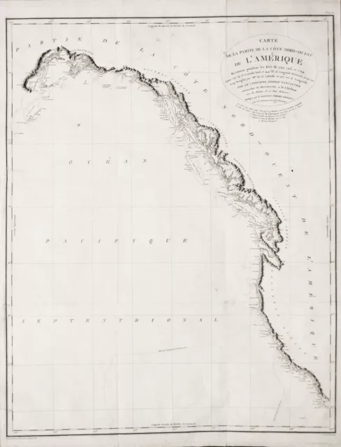 North-West Amerika Pacific Coast - Original Gravur 1797 Blondeau - USA Kanada