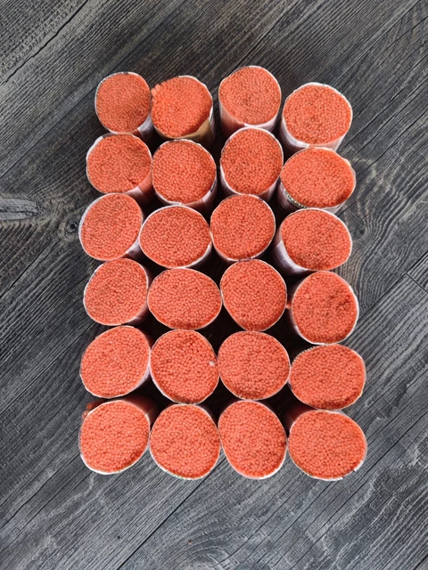 Knüpffäden, 24 Schnittpacks, orangerot, Fein - Smyrna - Wolle ( Nr. 554 )