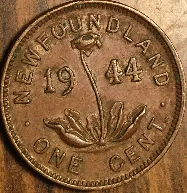 1944 Newfoundland Small One Cent Penny Coin