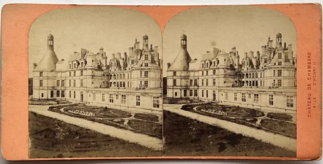 France Castle Of Chambord c1870 Photo Stereo Albumin Vintage P21n