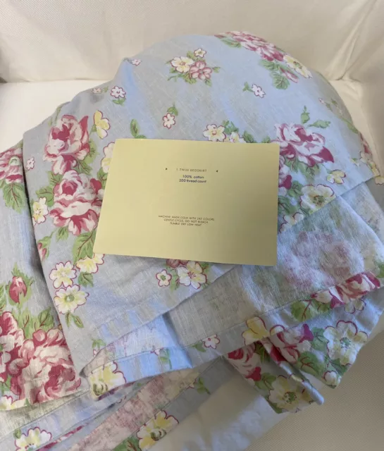 Falda de cama doble floral Pottery Barn para niños