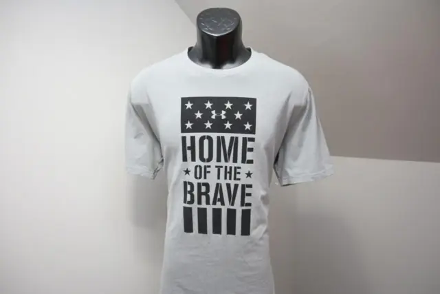 Under Armour Gym Shirt HeatGear Home of the Brave Freedom Tee Mens Size Large