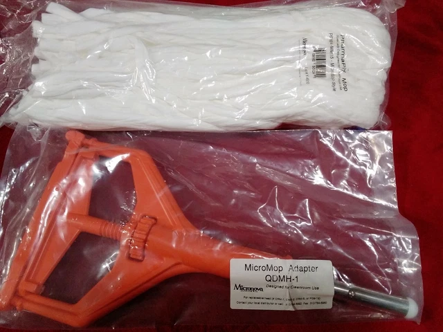 Micronova Micromop Adapter QDMH-1 & PharmaPly String Mop Cleanroom Floor Mop