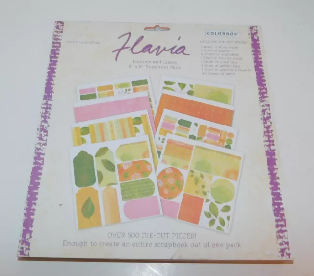 Paquete de punzones FLAVIA Colorbok limones y lilas 8x8 más de 500 piezas troqueladas
