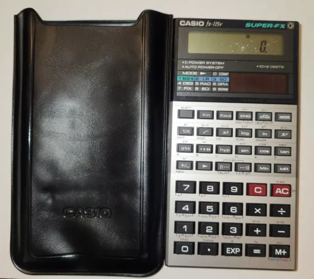 Casio fx-115v Calculator super-fx vintage scientific solar power works calc