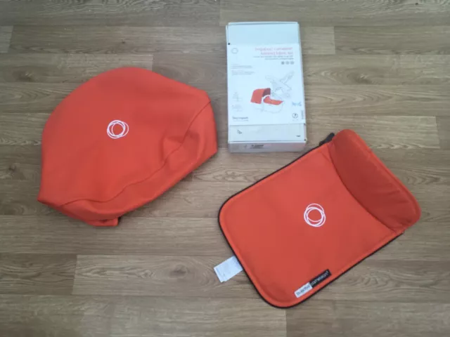 Juego de 3 telas a medida Bugaboo Cameleon capucha y delantal de lona naranja (S86)