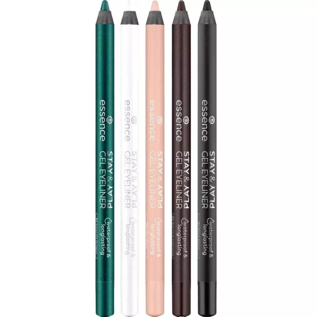 ESSENCE Stay & Play Gel Eyeliner - Waterproof Longlasting Pigmented Liner Pencil