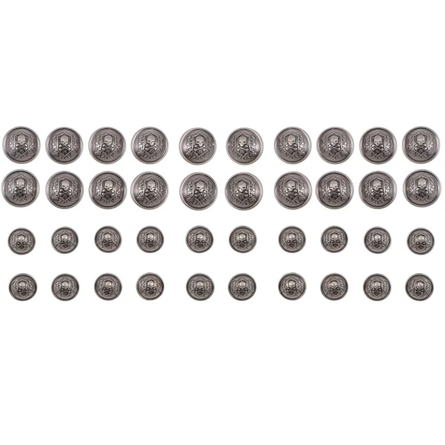 40 piezas Botones de costura de metal vintage con botones de calavera estampados decoración simple para hombre