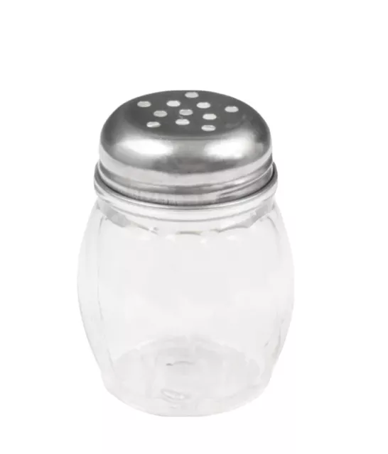 6 Oz Lexan Cheese Shaker W/Chrome Plated Metal Top, Set Of 6