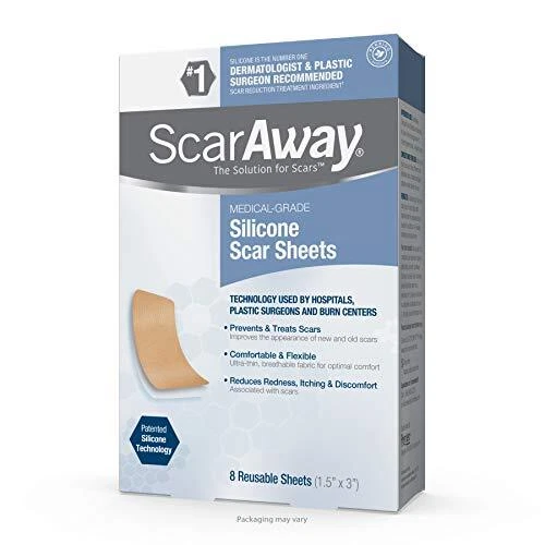 ScarAway Advanced Skincare Silicone Scar Sheets, Silicone Scar Sheets for Body S