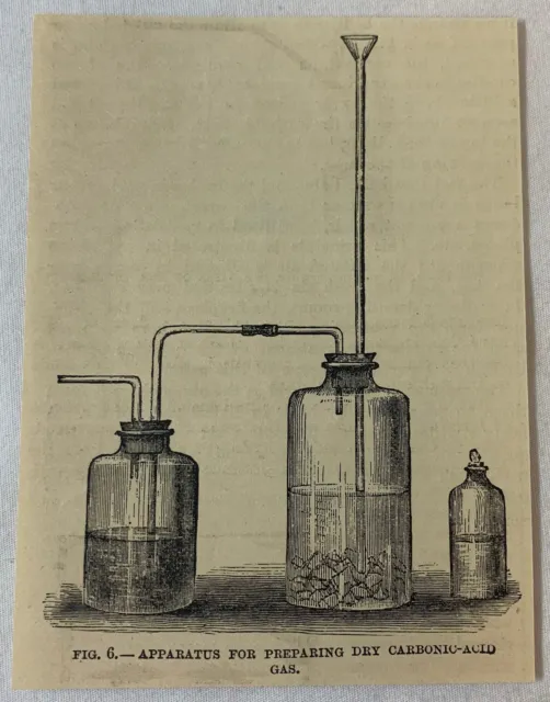 1885 Magazin Gravur ~ Apparat Für Vorbereiten Trocken Kohlenstoffhaltig Säure
