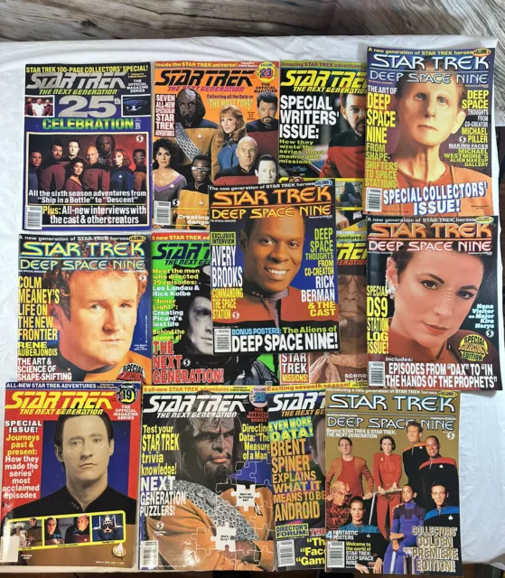 Vintage 90s Star Trek Lot of 13 Magazines Deep Space Nine Next Generation