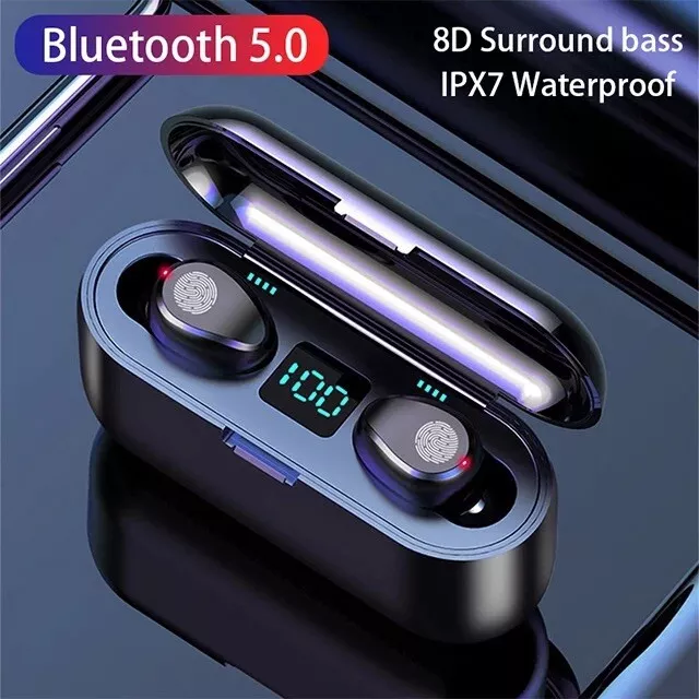 F9 TWS BT5.0 True Wireless Headphones Headset Earbuds Waterproof Noise Reduction