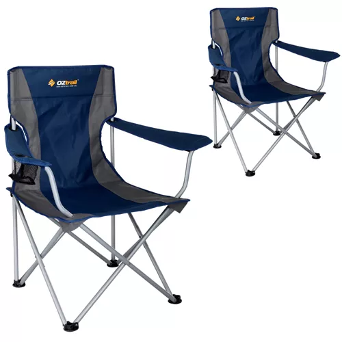 2 x OZTRAIL SOVEREIGN Folding Camping Picnic Arm Chair