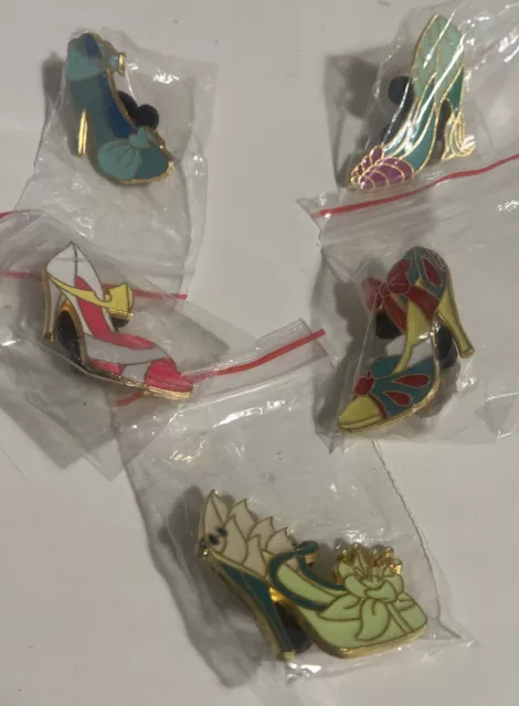 Disney PRINCESS SHOE Pins lot of 5