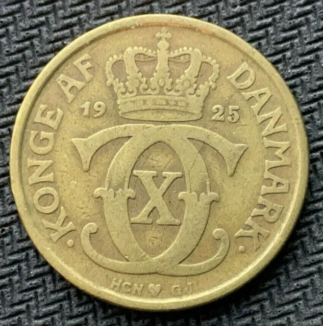 1925 Denmark 1 Krone coin VF   Better World Coin    Aluminum Bronze   #B422