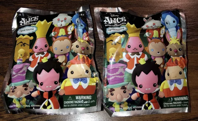 NEW! 2 Disney ALICE IN WONDERLAND Figural Keyring Keychain Surprise Blind Bags!