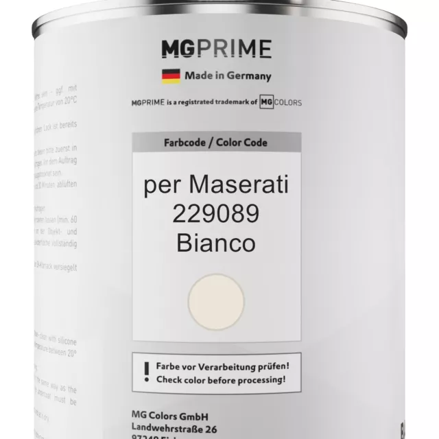 Vernice per auto Kit barattolo per Maserati 229089 Bianco pronto all’uso 2,5L 2