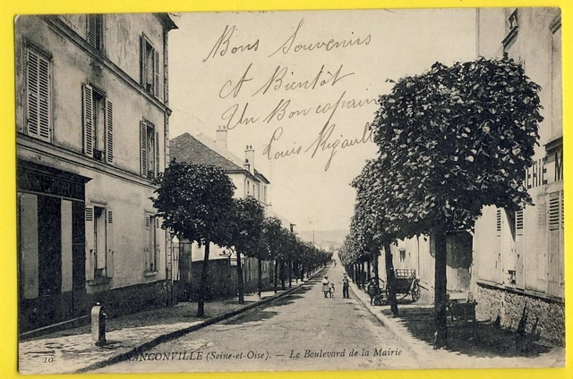 cpa 95 - FRANCONVILLE LA GARENNE en 1909 (Val d'Oise) Le Boulevard de la MAIRIE